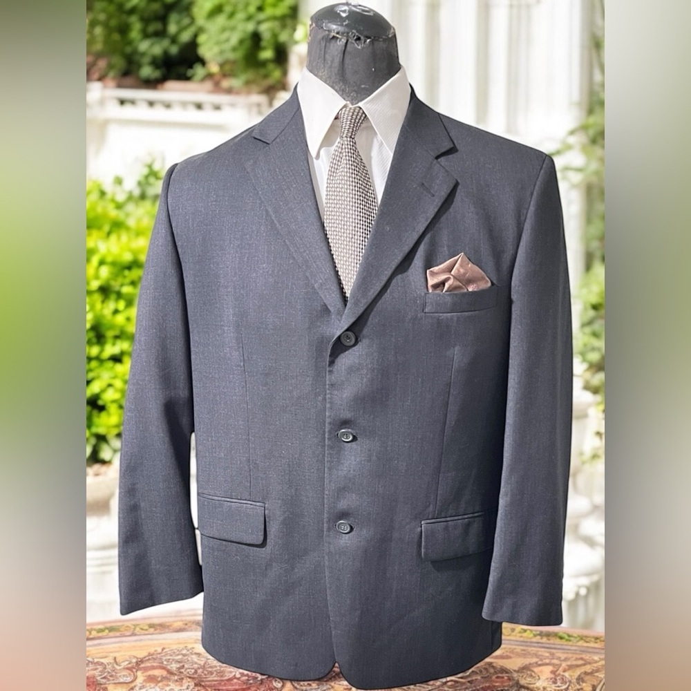 Versini Mens Elegant Charcoal Men's Wool Blazer Great To Excellent Condition